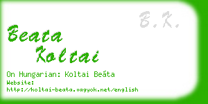 beata koltai business card