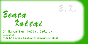 beata koltai business card